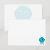 Carte De Correspondance Méduse de dessin animé mignonne couverture personn (Devant / Derrière)