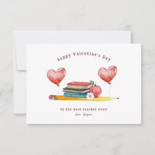 Carte De Correspondance Meilleur enseignant jamais | Classroom Valentine (Devant)