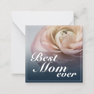 Carte De Correspondance Meilleure Maman avec Grande Rose Rose