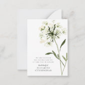 Carte De Correspondance Mémorial Aquarelle Fleur Botaniques Élégant Chic (Devant)