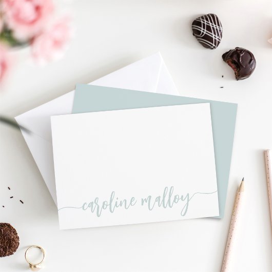 Carte De Correspondance Mer | Nom Scripté Moderne Personnalisé
