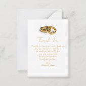 Carte De Correspondance merci 2 photos collage mariage d'or géométrique (Dos)