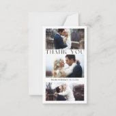 Carte De Correspondance merci 3 photo collage minimum mariage (Devant)