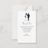 Carte De Correspondance merci 3 photo collage minimum mariage (Dos)