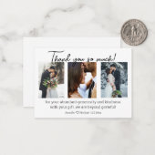 Carte De Correspondance merci 3 photos mariage hiver collage minimum (Devant/Arrière en situation)