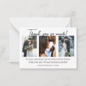 Carte De Correspondance merci 3 photos mariage hiver collage minimum (Devant)