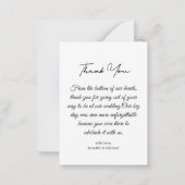 Carte De Correspondance merci 4 photos collage bois rustique mariage (Dos)