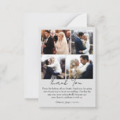 Carte De Correspondance merci 4 photos collage minimum chic mariage (Devant)