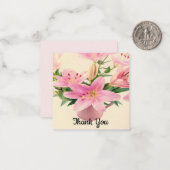 Carte De Correspondance Merci à fleurs Lilies (Devant/Arrière en situation)