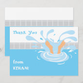 Carte De Correspondance Merci à la fête de la piscine (Devant / Derrière)