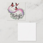 Carte De Correspondance Merci à papillon floral (Devant / Derrière)