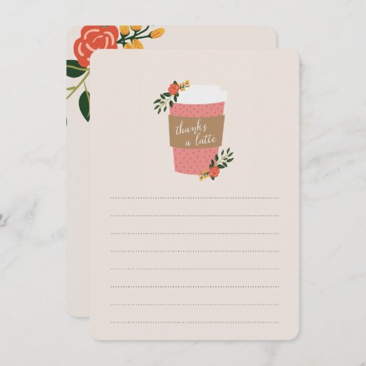 Carte De Correspondance Merci à une papeterie en latte (Devant / Derrière)