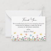 Carte De Correspondance merci aquarelle été mariage botanique (Devant)