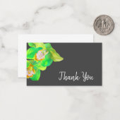 Carte De Correspondance Merci aquarelle fleurie orchidée art (Devant/Arrière en situation)