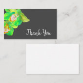 Carte De Correspondance Merci aquarelle fleurie orchidée art (Devant / Derrière)