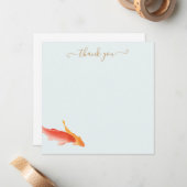 Carte De Correspondance Merci artistique de poisson Koi (Devant/Arrière en situation)