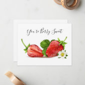 Carte De Correspondance Merci aux fraises (Devant/Arrière en situation)