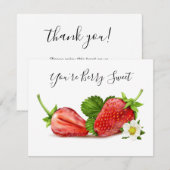 Carte De Correspondance Merci aux fraises (Devant / Derrière)