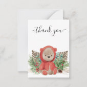 Carte De Correspondance Merci Baby Bear Shower Boho Noël  (Devant)