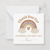 Carte De Correspondance merci baby shower arc-en-ciel boho (Devant)
