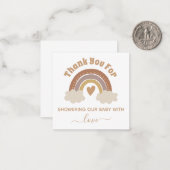 Carte De Correspondance merci baby shower arc-en-ciel boho (Devant/Arrière en situation)