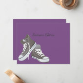 Carte De Correspondance Merci basket Bat mitzvah (Devant/Arrière en situation)