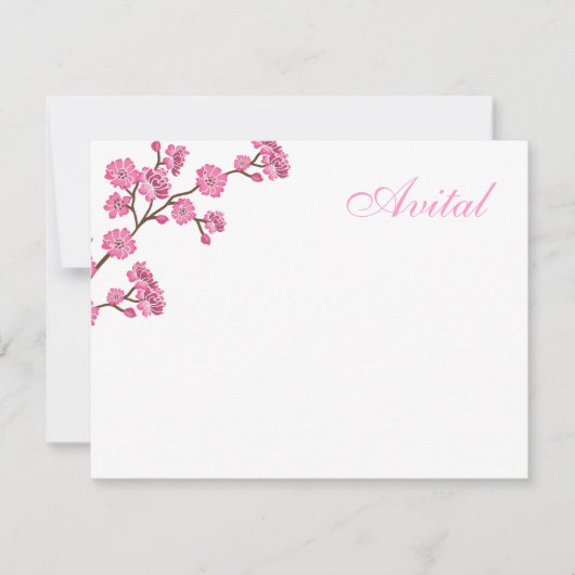 Carte De Correspondance Merci Bat mitzvah Avital Rose Blossoms (Devant)