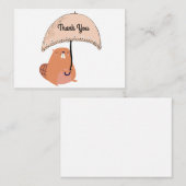 Carte De Correspondance Merci Beaver mignon (Devant / Derrière)