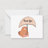 Carte De Correspondance Merci Beaver mignon (Devant)