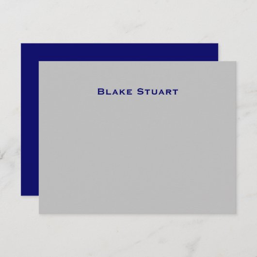 Carte De Correspondance Merci Blake Blue Silver (Devant / Derrière)