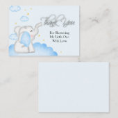 Carte De Correspondance Merci bleu Eléphant mignon (Devant / Derrière)