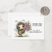 Carte De Correspondance Merci Blossom Bee Buddy (Devant/Arrière en situation)