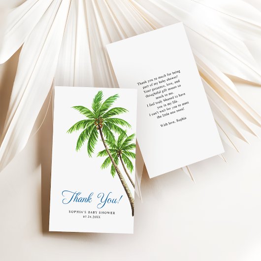 Carte De Correspondance Merci budgétaire Tropical Palm Tree