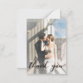 Carte De Correspondance merci, calligraphie moderne photo mariage (Devant)