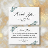 Carte De Correspondance merci, chic calligraphie mariage botanique