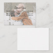 Carte De Correspondance merci, chic calligraphie mariage photo (Devant / Derrière)