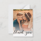 Carte De Correspondance merci chic calligraphie photo mariage (Devant)