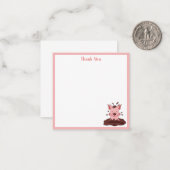 Carte De Correspondance Merci Cochon Dans La Boue (Devant/Arrière en situation)