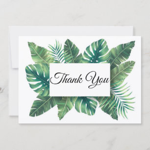 Carte De Correspondance merci, coquet palmier feuille mariage