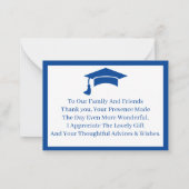 Carte De Correspondance Merci Customisé bleu et blanc (Dos)