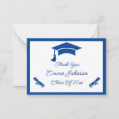 Carte De Correspondance Merci Customisé bleu et blanc (Devant)