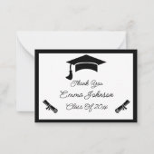 Carte De Correspondance Merci Customisé noir et blanc (Devant)