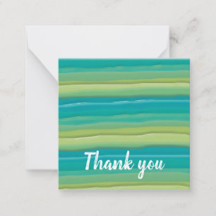Carte De Correspondance Merci d'aquarelle à rayures colorées