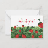 Carte De Correspondance Merci d'aquarelle fraise (Devant)