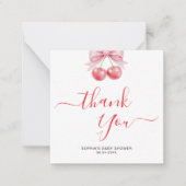 Carte De Correspondance Merci de Baby shower de cerise douce budget (Devant)