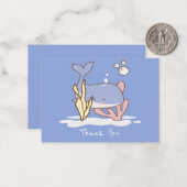 Carte De Correspondance Merci de baleines mignonne (Devant/Arrière en situation)