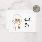 Carte De Correspondance Merci de corde de saut de chat (Devant/Arrière en situation)
