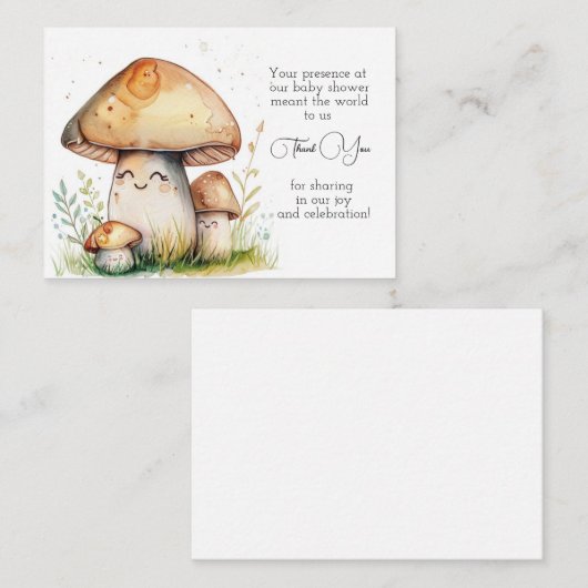 Carte De Correspondance Merci de dessin de champignons (Devant / Derrière)