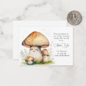 Carte De Correspondance Merci de dessin de champignons (Devant/Arrière en situation)