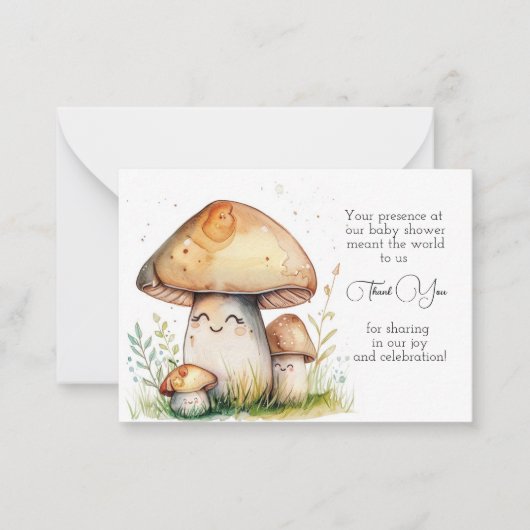Carte De Correspondance Merci de dessin de champignons (Devant)